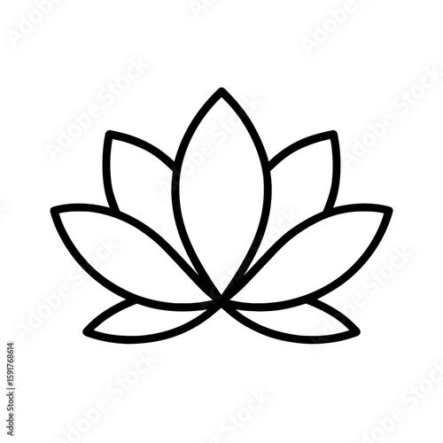 Lotus flower icon symbol of purity and wellness
