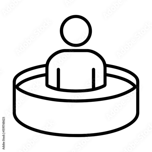 Hot tub spa wellness relaxation person water bath icon illustration
