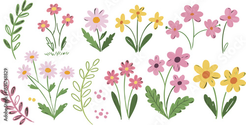 Wallpaper Mural Seamless floral pattern with yellow daisy illustration, perfect for a spring or summer nature-inspired design Torontodigital.ca