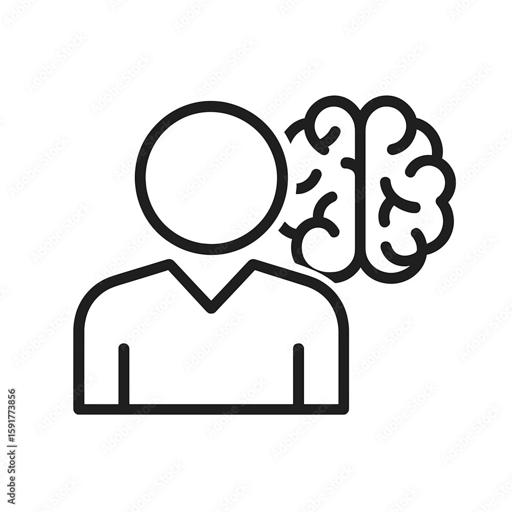 Neurobiologist with brain outline representing cognitive functions Neurobiologist with brain outline representing cognitive functions