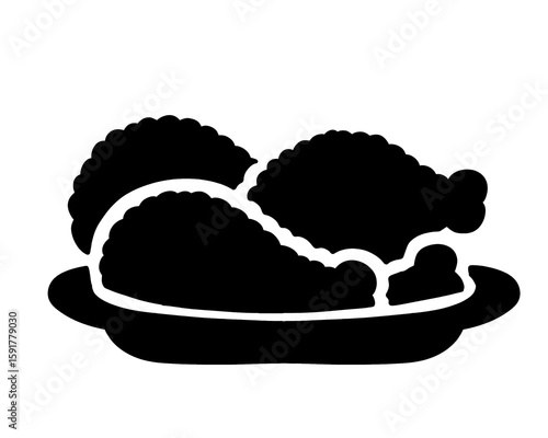 Fried chicken silhouette, fried chicken label isolated on white background, vector illustration design suitable for labels, stickers, logos and more
