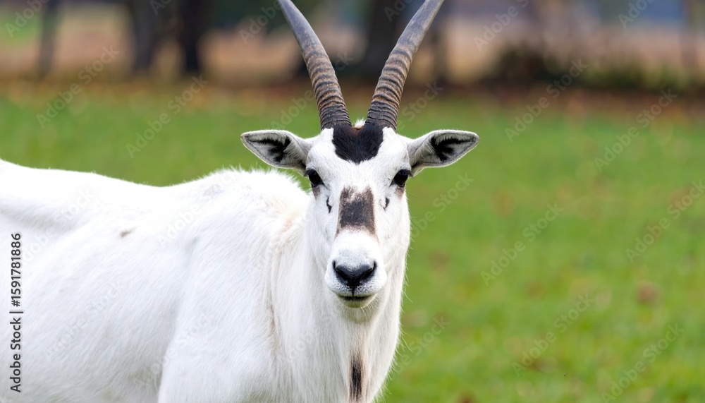 White antelope in a grassy field White antelope in a grassy field
