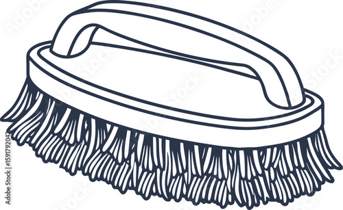 Handheld scrubbing brush with stiff bristles cleaning tool, household hygiene equipment, cleaning accessory