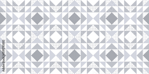 Bold seamless geometric quilt blocks pattern, triangles and diamonds shapes. Perfect for textiles, abstract backgrounds, fabric textile designs, and creative digital projects. Vector illustration.