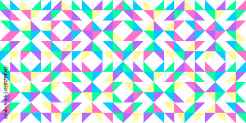 Bold seamless geometric quilt blocks pattern, triangles and diamonds shapes. Perfect for textiles, abstract backgrounds, fabric textile designs, and creative digital projects. Vector illustration.