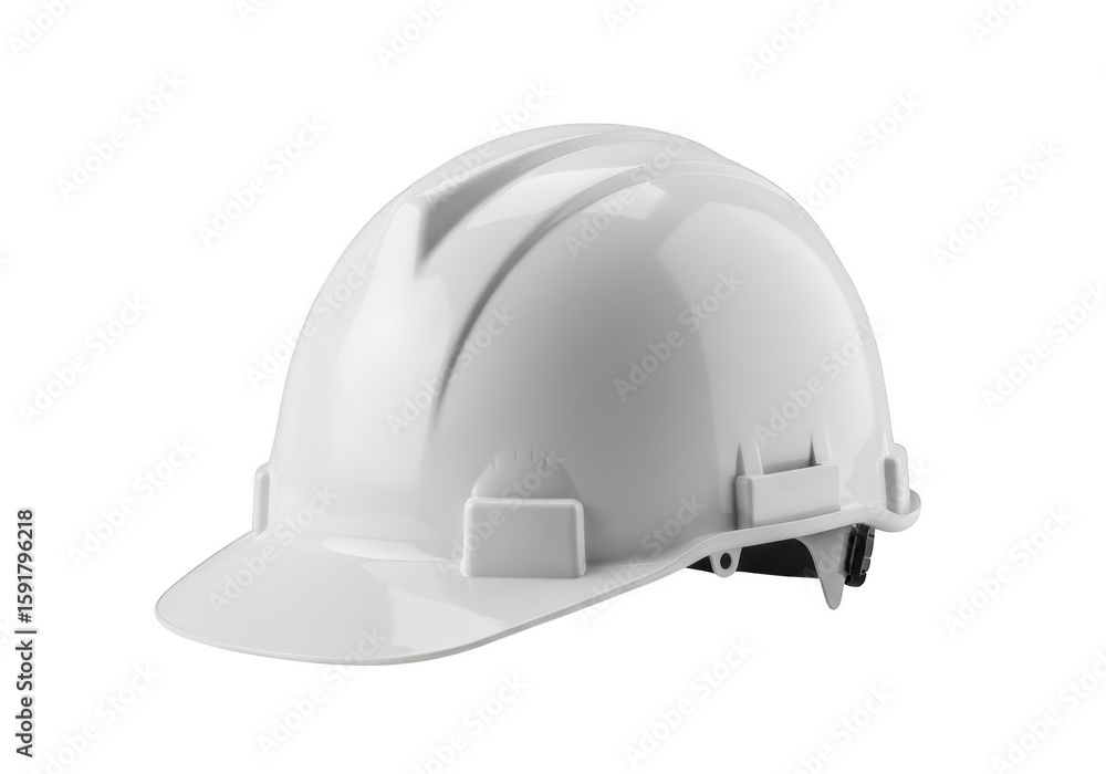 Fototapeta premium A white hard hat isolated on a transparent background