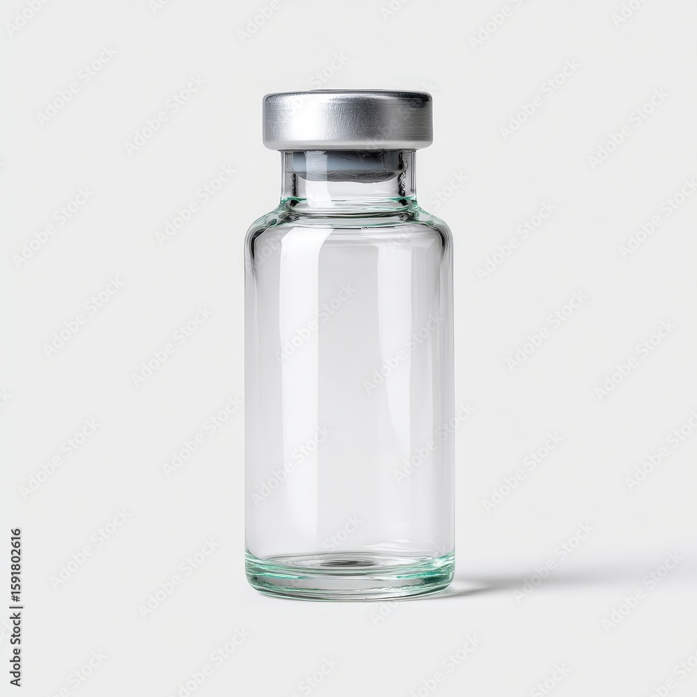 Clear Glass Bottle with Silver Lid for Creative Design Projects Clear Glass Bottle with Silver Lid for Creative Design Projects