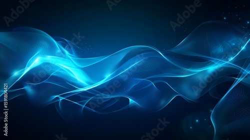 Abstract Blue Wave Glowing Background Illustration for Modern Design Projects