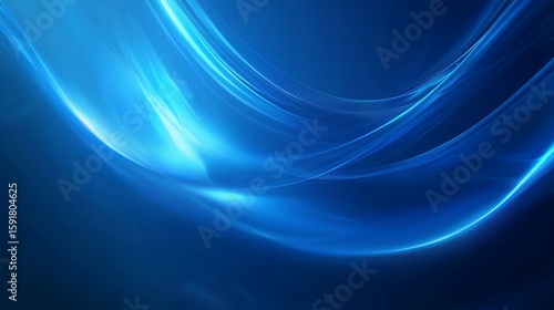 Elegant Blue Abstract Curves with Glowing Light for Creative Design
