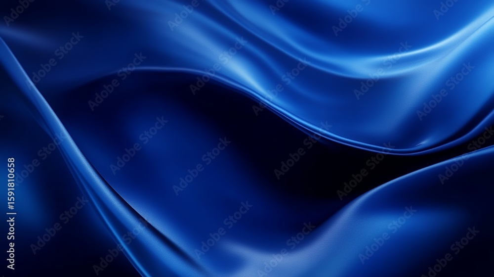 Obraz premium Abstract Blue Fabric Waving with Light and Shadow Effects Background