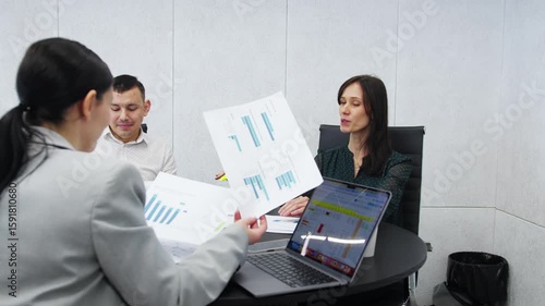 High-level business concept planning during board meeting in modern office