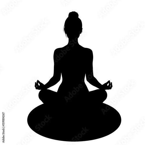 Silhouette of person meditating on cushion – Inner Calm and Stillness