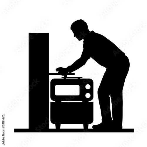 Technician integrating appliance into home energy network – Energy efficiency promotion