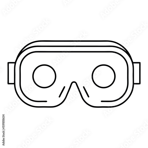 Clean VR Headset Design with Smooth Lines for Virtual Reality Applications