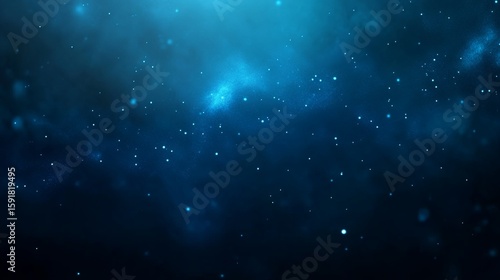 Captivating Dark Blue Space Scene with Glowing Stars and Nebula