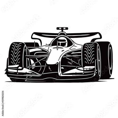 silhouette image of a formula 1 car with a transparent background