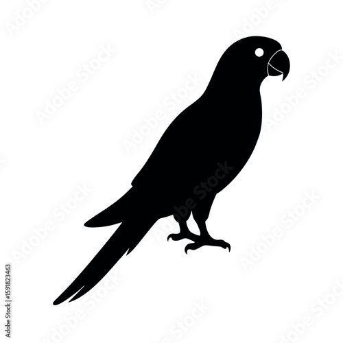 Parrot resting calmly in exotic elegance Line Art Vector illustration