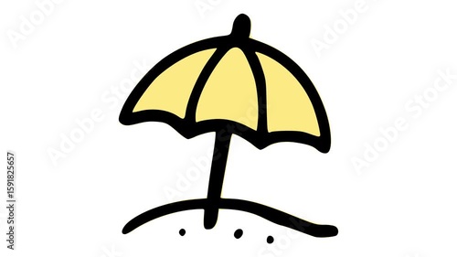 Beach Umbrella Sunny Vacation Day video animation