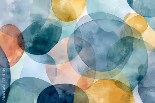 Abstract Watercolor Circle Pattern Background Design