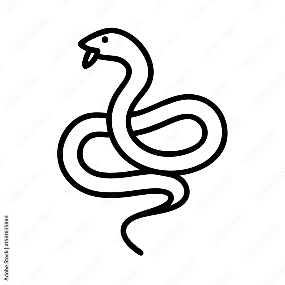 Obraz premium black and white snake