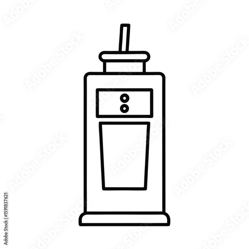 Retro classic soda vending machine line art illustration for commercial use