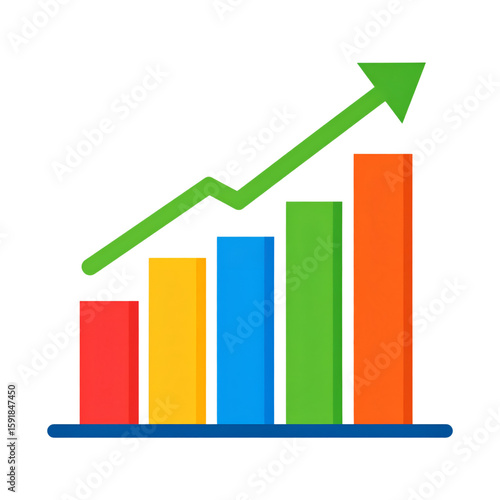 Graph of Growth: A visual representation of upward progress with a vibrant bar graph, illustrating financial success, business growth, and strategic planning. Free Download Graph of Growth: A visual representation of upward progress with a vibrant bar graph, illustrating financial success, business growth, and strategic planning. - GFXLoad