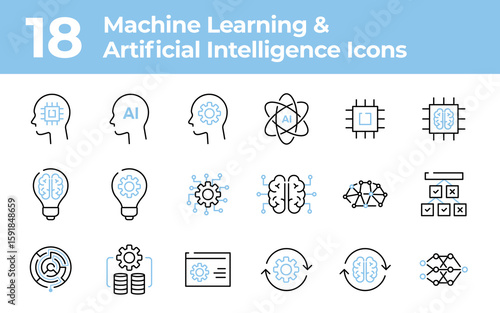 Machine Learning Artificial Intelligence Icons