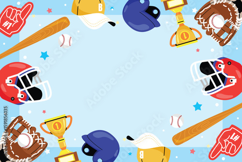 Hand Drawn Flat Baseball Elements Background