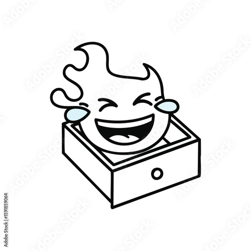 Canvastavla Hilarious Flame Emoji from Box