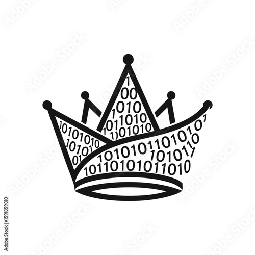 фотографія Digital Crown Binary Code Icon