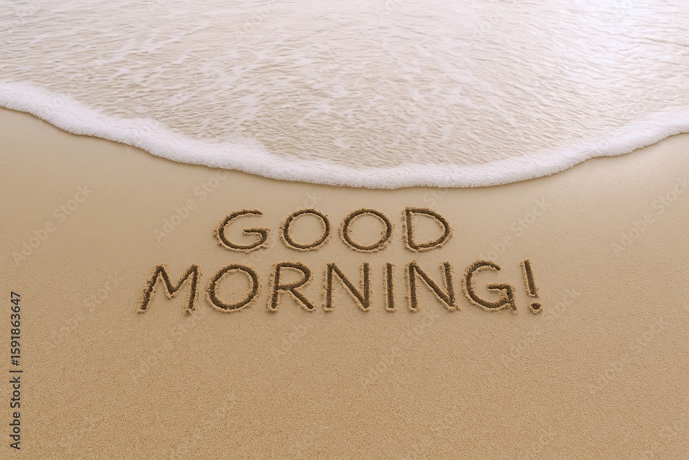 Fototapeta premium Peaceful Beach Scene with Gentle Waves and