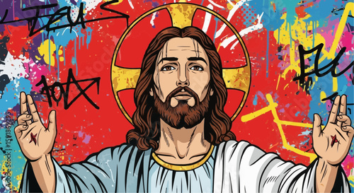 Jesus graffiti on wall