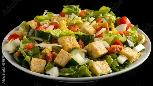 Wallpaper Mural Toasted tofu salad with mixed greens Torontodigital.ca