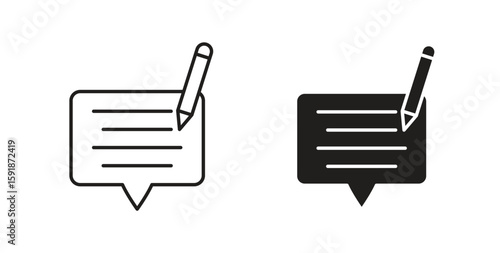 Write comment icon for websites and mobile minimalistic flat design.