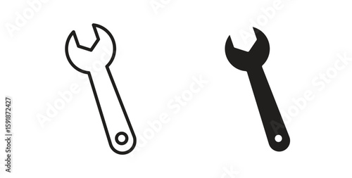 Wrench icon for websites and mobile minimalistic flat design.