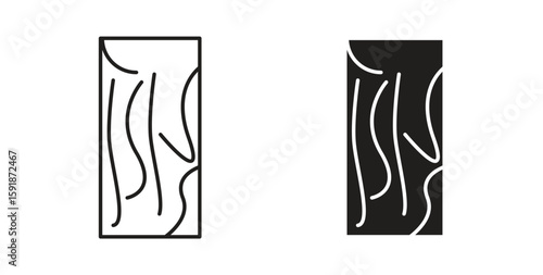 Wood board icon for websites and mobile minimalistic flat design.