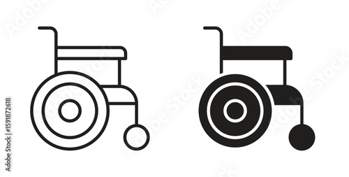 Wheelchair icon for websites and mobile minimalistic flat design.