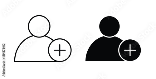 User add icon for websites and mobile minimalistic flat design.