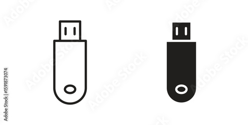 USB pendrive icon for websites and mobile minimalistic flat design.