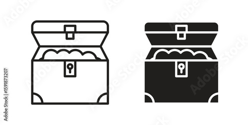 Treasure chest icon for websites and mobile minimalistic flat design.