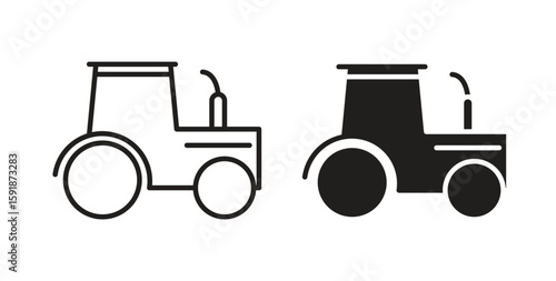 Tractor icon for websites and mobile minimalistic flat design.