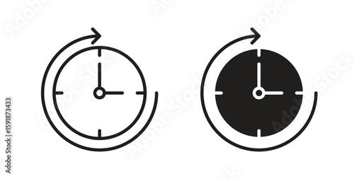 Time forward icon for websites and mobile minimalistic flat design.