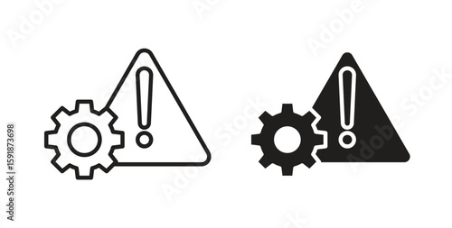 Technical warning icon for websites and mobile minimalistic flat design.