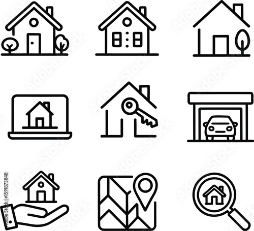 Advanced Real Estate Search and Ownership Icon Collection