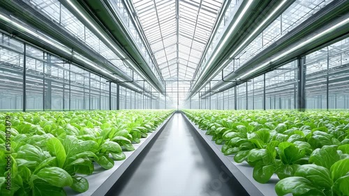 High-Tech Smart Farm Green Plant Growth Environment