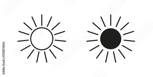 Sun icon for websites and mobile minimalistic flat design.