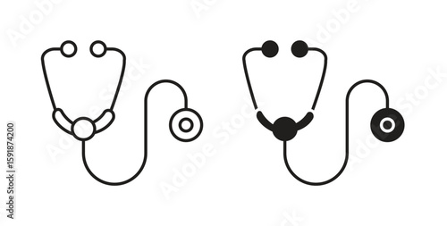 Stethoscope icon for websites and mobile minimalistic flat design.