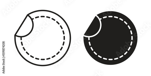 Sticker icon for websites and mobile minimalistic flat design.