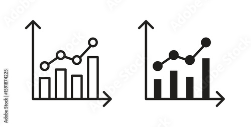 Stats icon for websites and mobile minimalistic flat design.