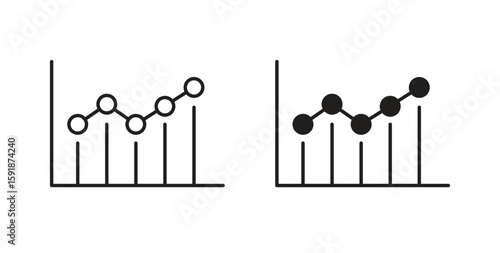 Stats icon for websites and mobile minimalistic flat design.
